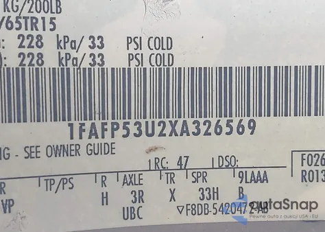 1999 Ford Taurus Se/Se-Ne from USA, damaged, VIN 1FAFP53U2XA326569